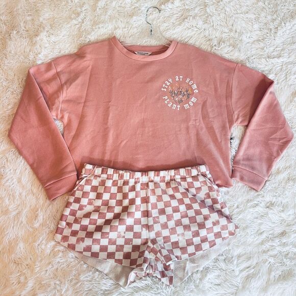 Grayson Social Sleepwear Other - Grayson Social Pajama Set Women M Pink Loungewear Plant Mom Sleepwear Shorts NWT
